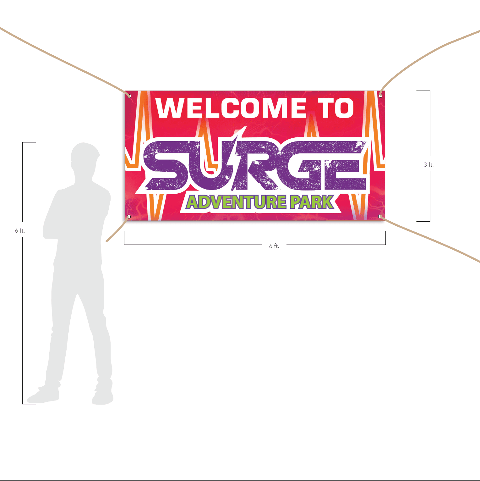 Custom printed banners are available in many sizes.