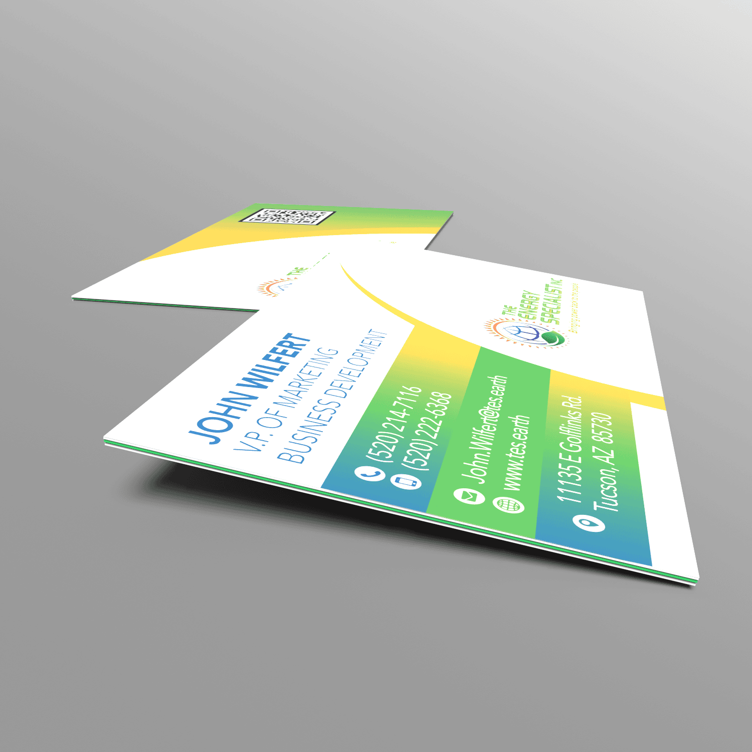 An image of a full color business card represents print marketing materials available at Cdesigns Marketing.