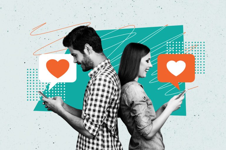 Young people on their phones depicts engagement with social media management