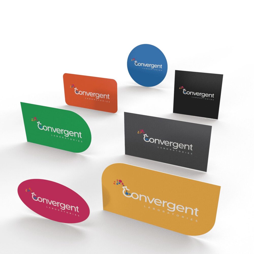 A variety of sticker shapes available for custom printing