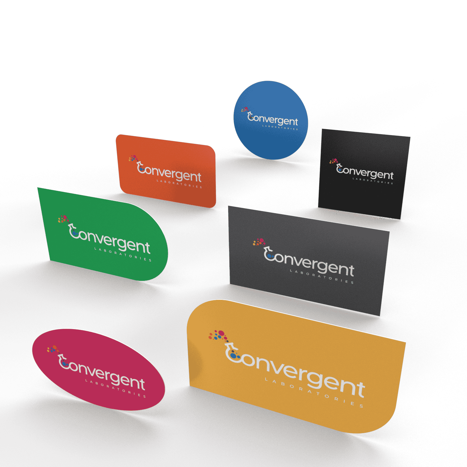 A variety of sticker shapes available for custom printing