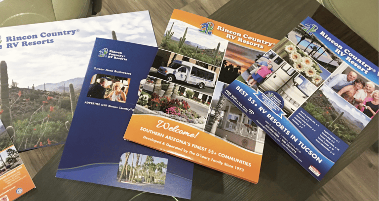 A selection of print marketing products